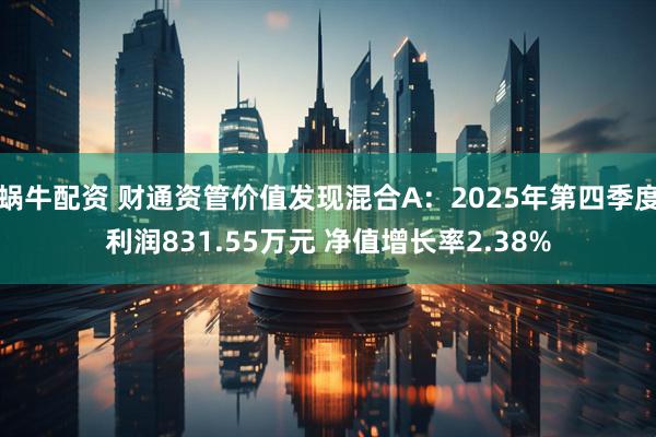 蜗牛配资 财通资管价值发现混合A：2025年第四季度利润831.55万元 净值增长率2.38%